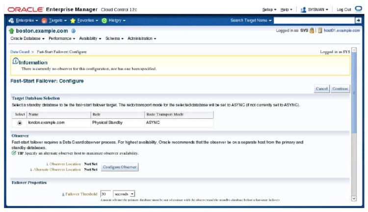 Configuring Fast-Start Failover