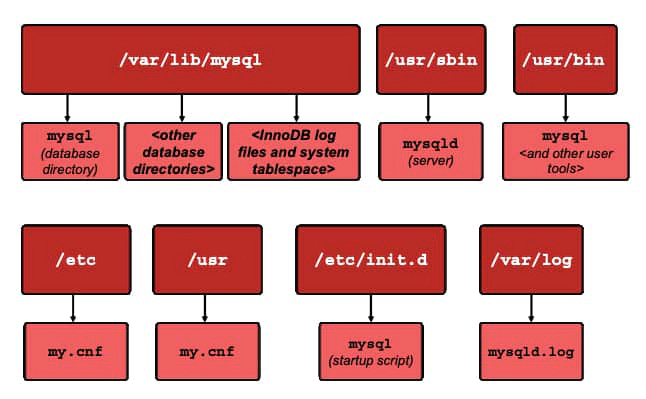 MySQL installation directories in Linux