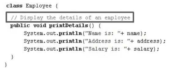 single line comments in Java