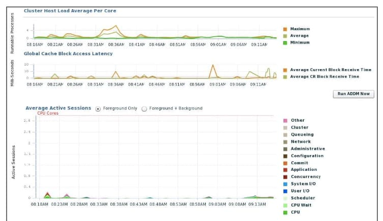 Cluster Database Performance Page