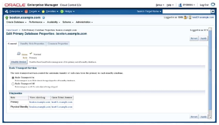 Editing Primary Database Properties- General Properties