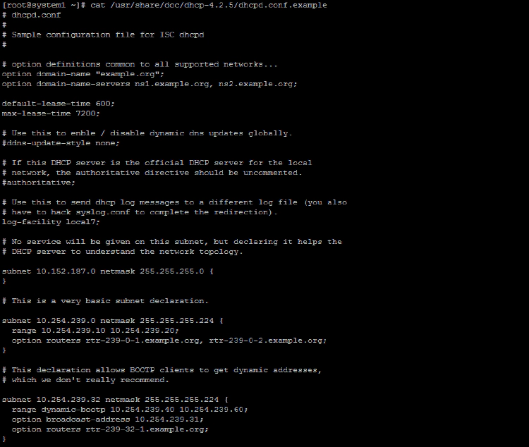 dhcpd.conf.example example dhcpd.conf file