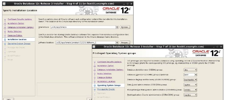 Installation Location and OS groups