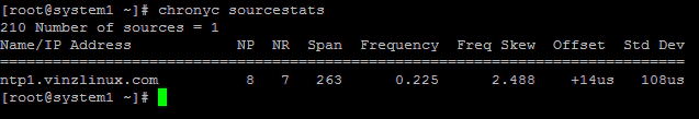 chronyc sourcestats