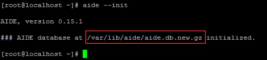 AIDE configuration RHEL