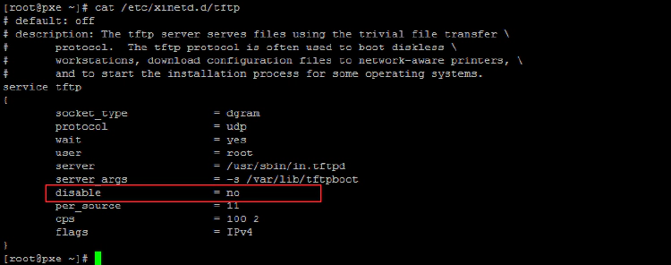 Enable tftp service