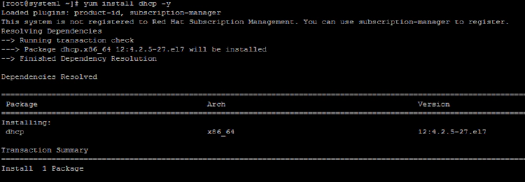 install dhcp package RHEL 7