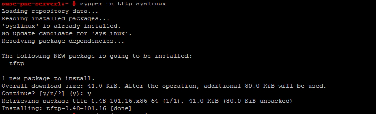 install tftp and syslinux package