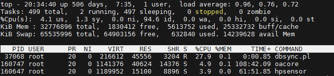 top command output linux